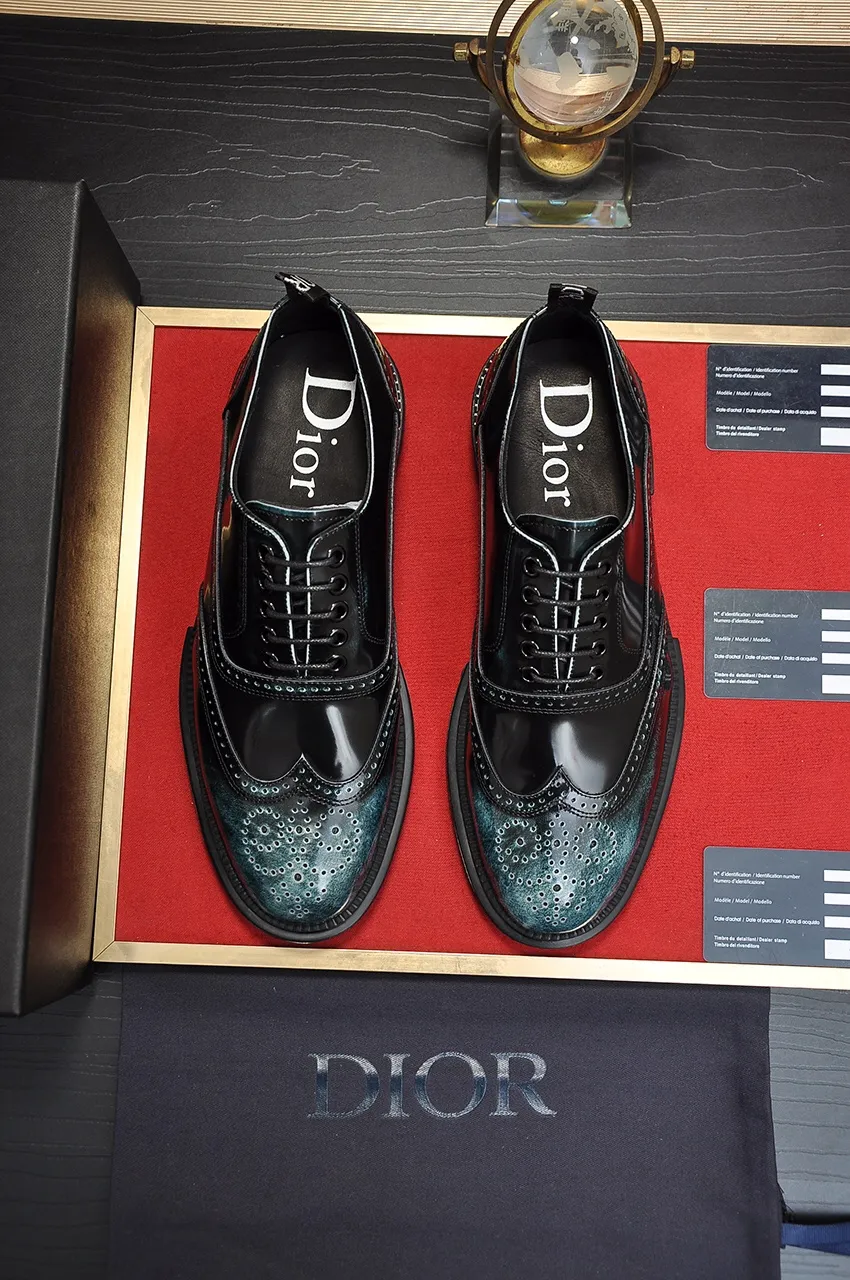 Men's shoes💰720💶【Dior】High-end goods Niuli Original order quality Dior —🆘.Dior original order purchasing, high-end leather shoes, fabric: imported from Italy open-edge beaded cowhide➕water-dyed cowhide/cowhide lining➕specially provided original outsole, fine workmanship, real-life shooting🎬size: 38-45 (45 customized)